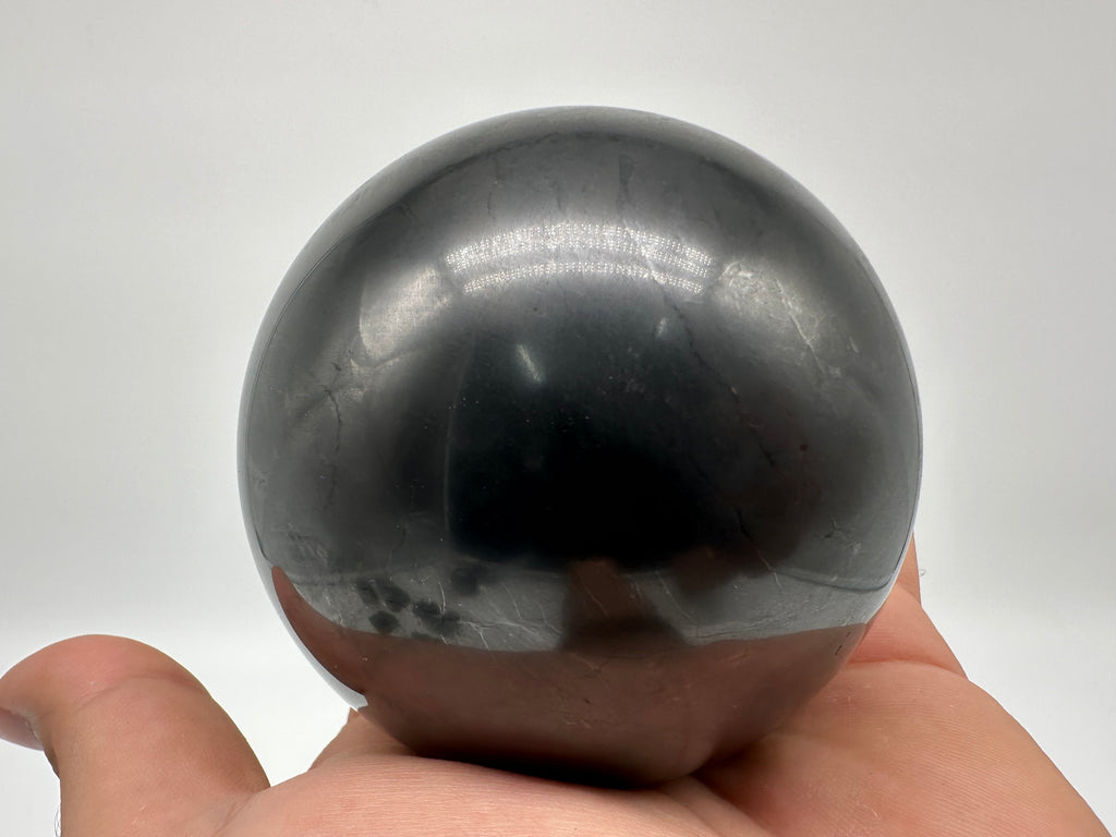8cm Shungite Sphere: EMF & 5G Protection, Healing Crystal