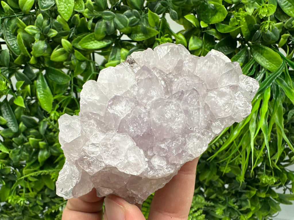 Natural Calcite on Quartz with Amethyst and Chlorite, Rare Mineral Specimen
