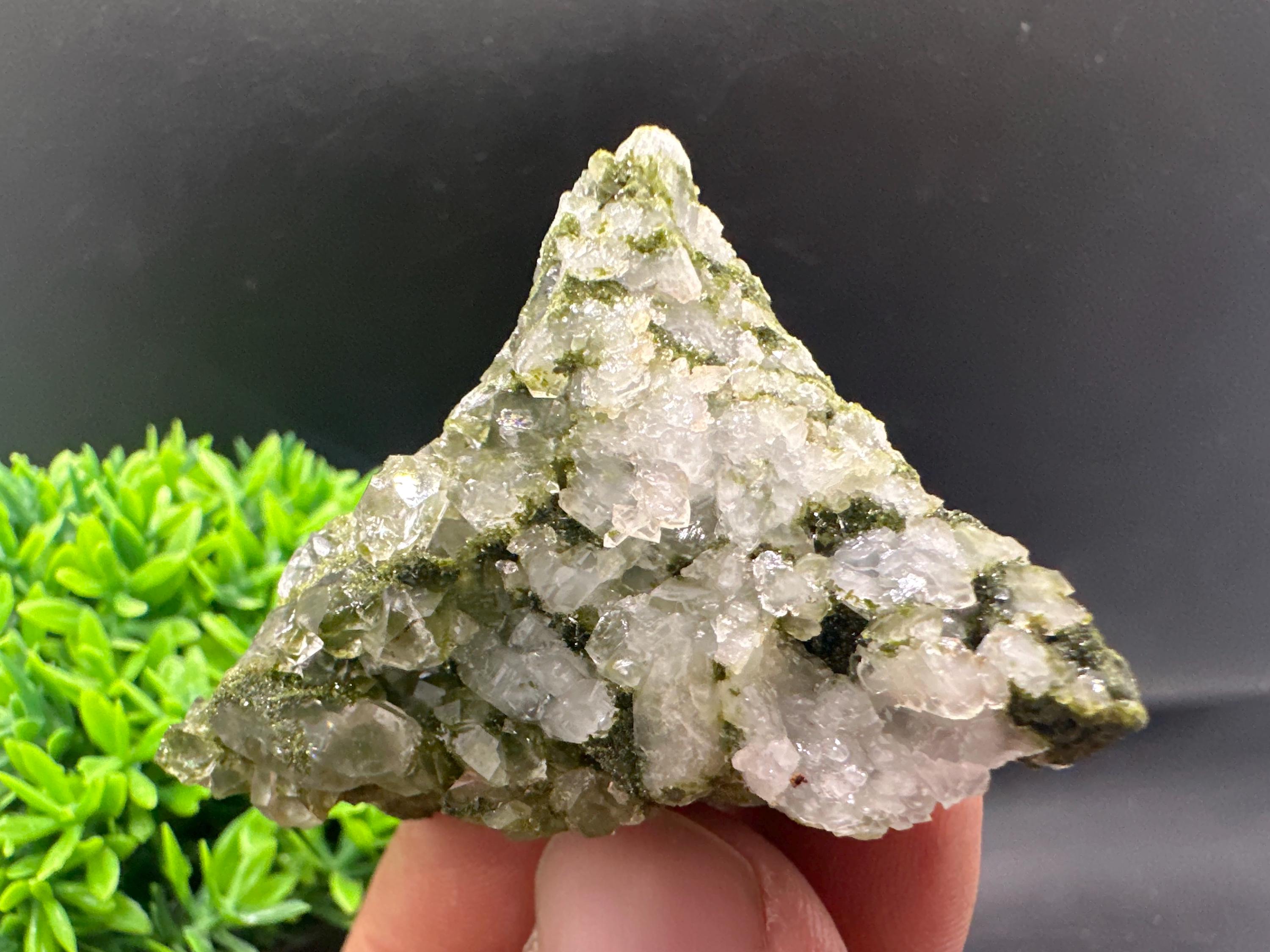 Rare Green Epidote with Quartz Crystals, Eastern Anatolia Turkey