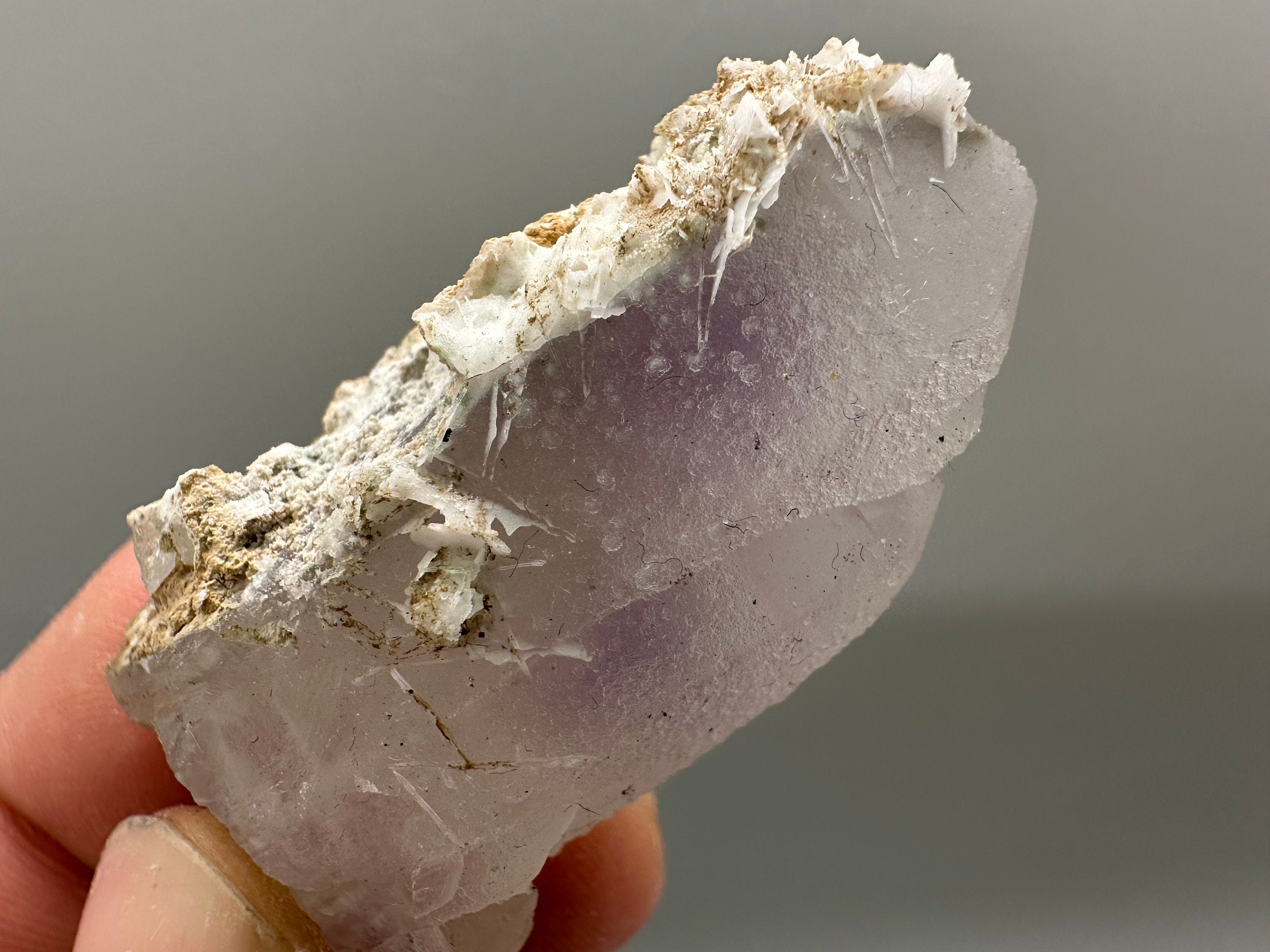 Amethyst Phantom Quartz with Chalcedony and Chlorite Inclusions