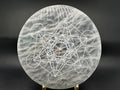 Selenite Charging Plate: Metatron's Cube Sacred Geometry Grid