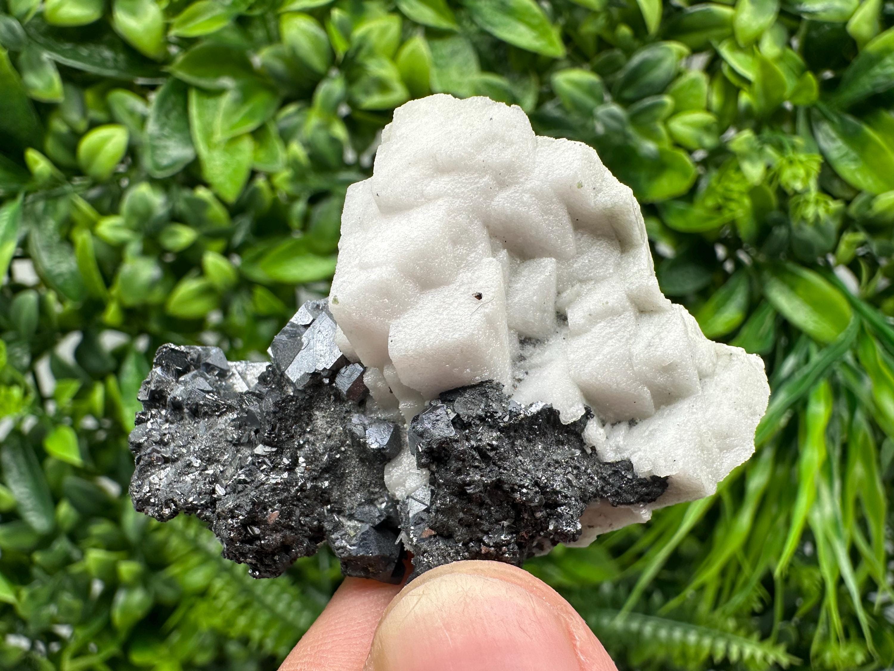 Galena Sphalerite Mineral Specimen: Calcite, Borieva Mine, Bulgaria