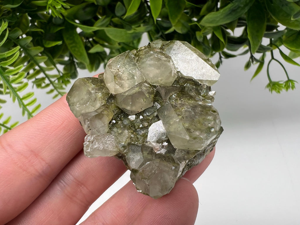 Sparkly Green Epidote with Quartz Crystals – Eastern Anatolian Mineral