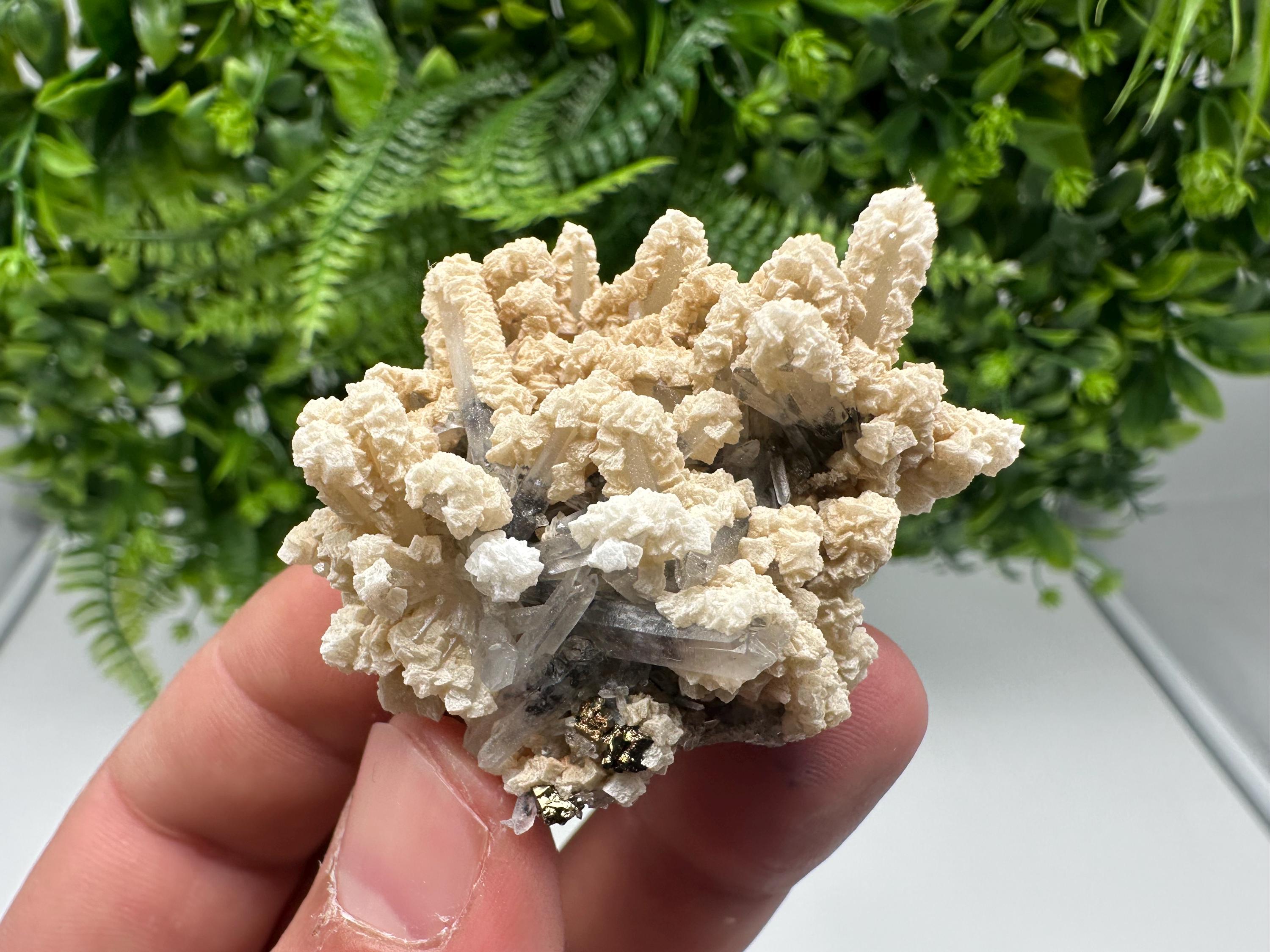 Quartz Calcite Chalcopyrite Specimen: Krushev Dol Mine, Bulgaria