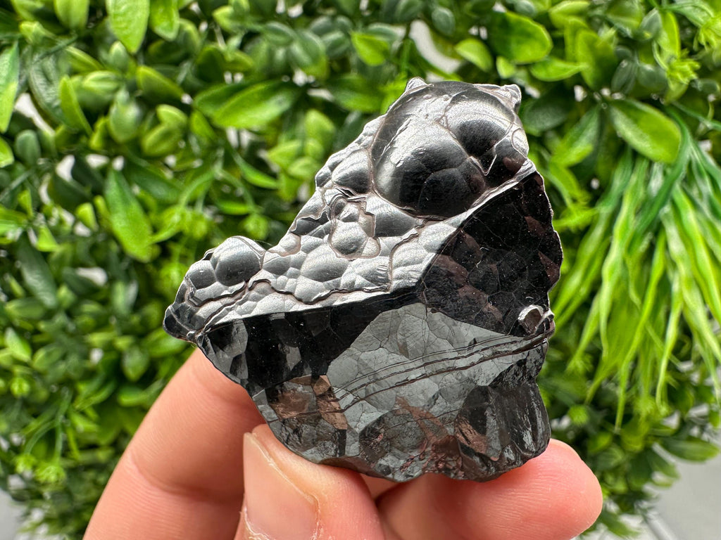 Botryoidal Black Hematite Specimen: Moroccan Crystal for Reiki Chakra