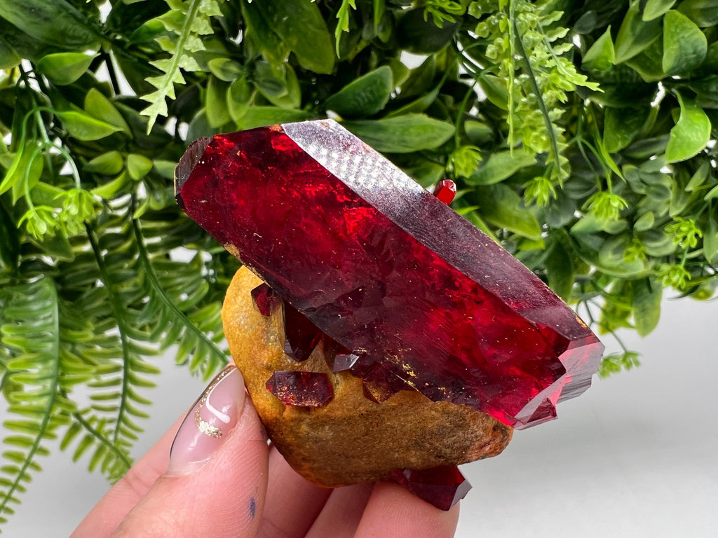 XXL Lab-Grown Pruskite Ruby Crystal on Matrix, Poland