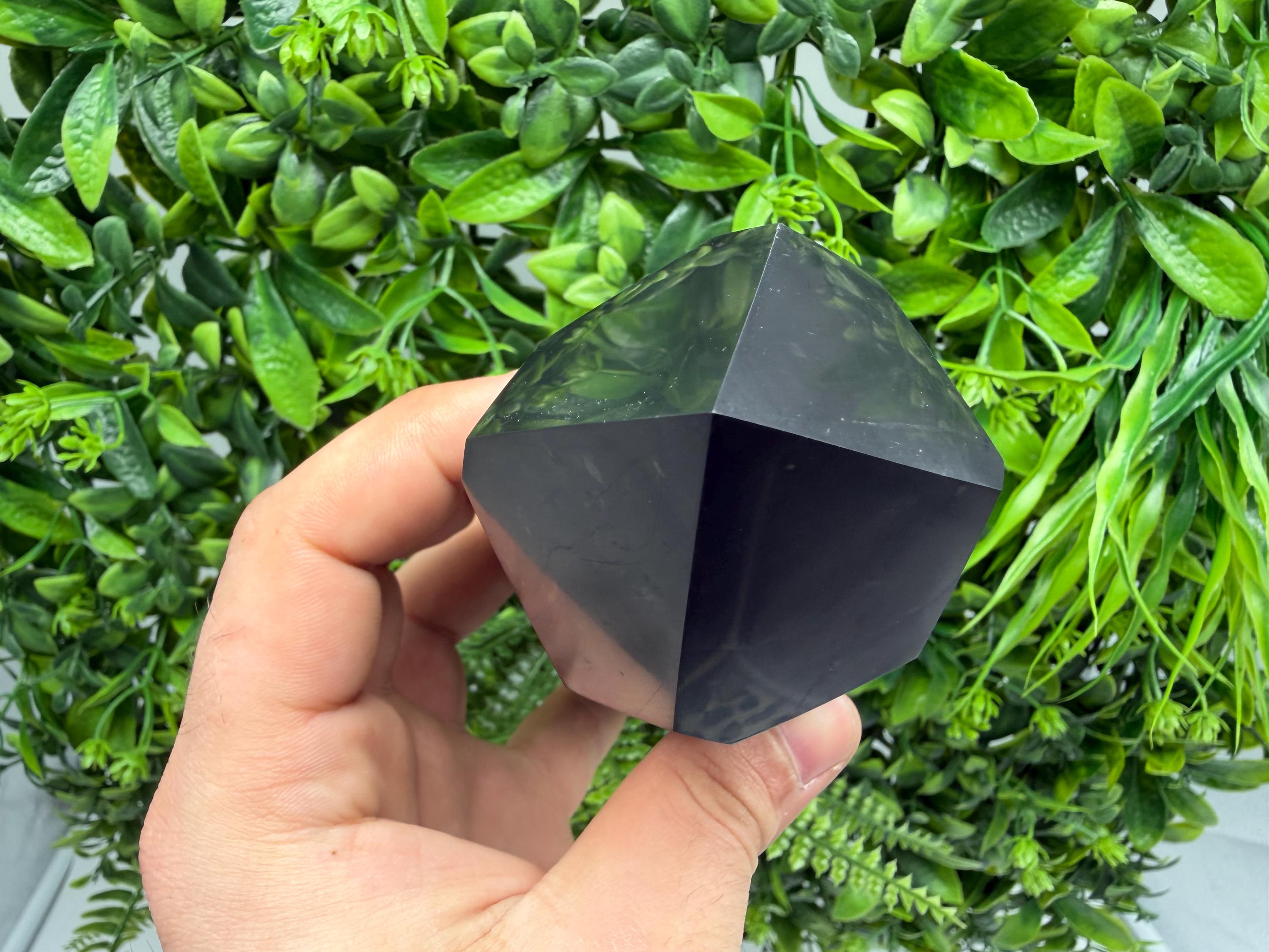 Shungite Tower,free form Shungite point EMF Neutralizer Stone, Crystal Decor, 15cm