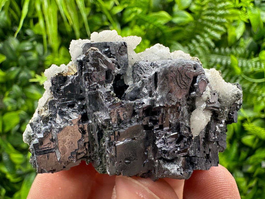 Skeletal Galena, Pyrite, and Calcite Mineral Specimen, Bulgaria
