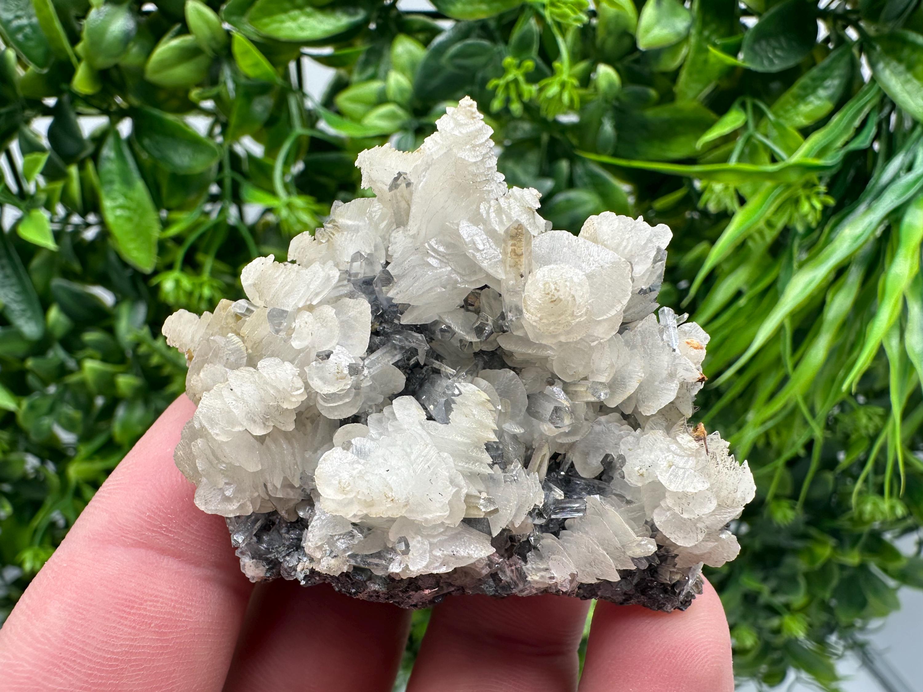 Quartz with Calcite and Chlorite: Borieva Mine Crystal Souvenir