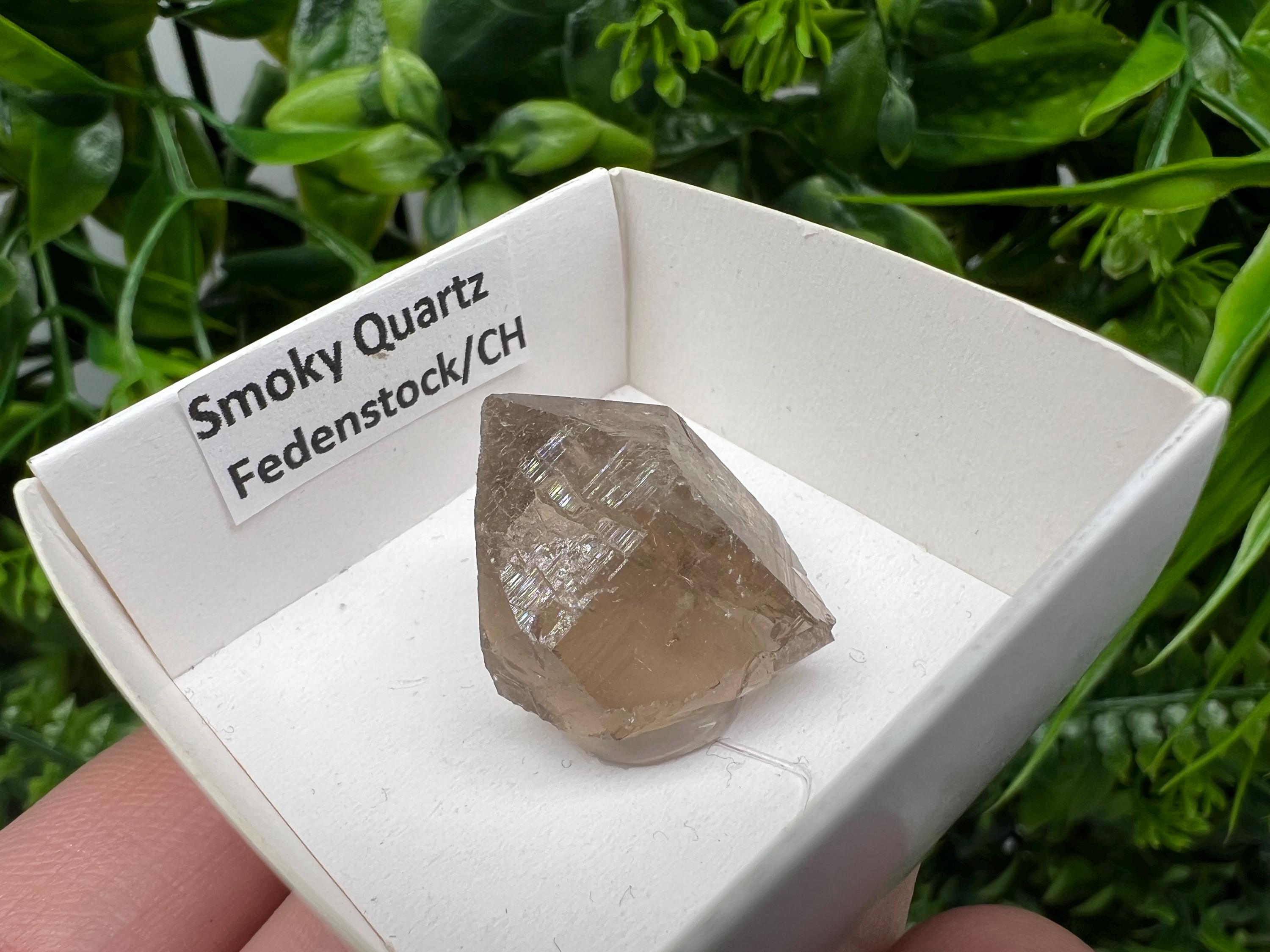 Rare Smoky Quartz Point, Fedenstock Switzerland Mineral Specimen (22/22 MM)