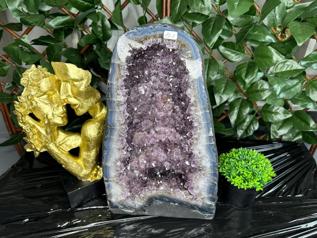 Large Amethyst Geode, Brazil Mineral Specimen, Purple Quartz