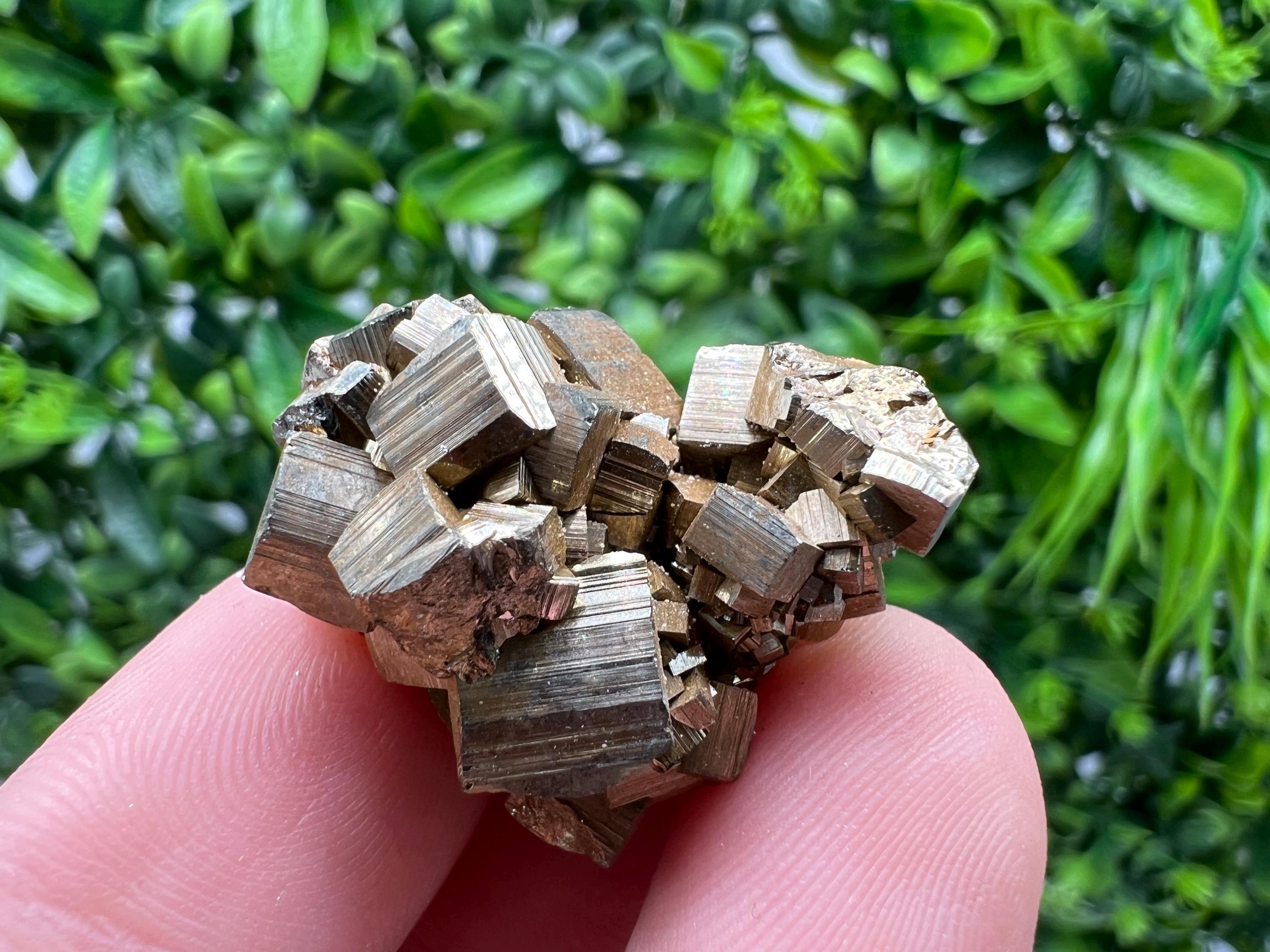 Rainbow Pyrite with Calcite, Natural Crystal Home Decor