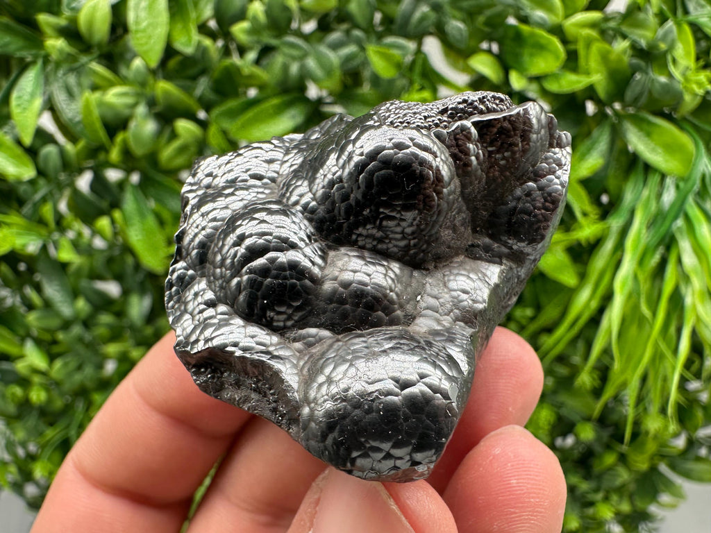 Botryoidal Black Hematite Specimen: Moroccan Crystal for Reiki Chakra