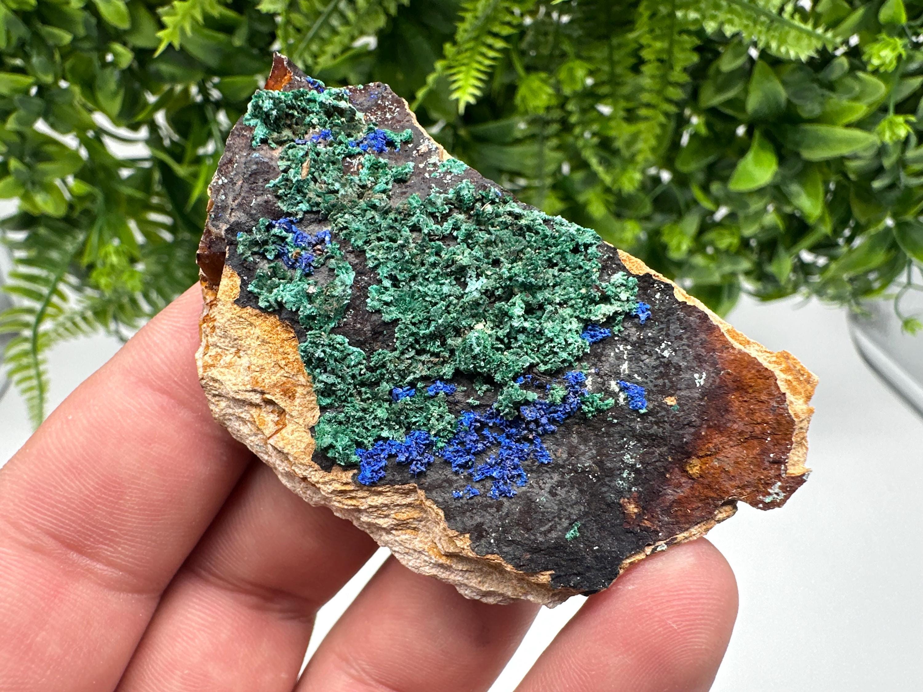 Moroccan Azurite Malachite Specimen: Rare Crystal Mineral Decor