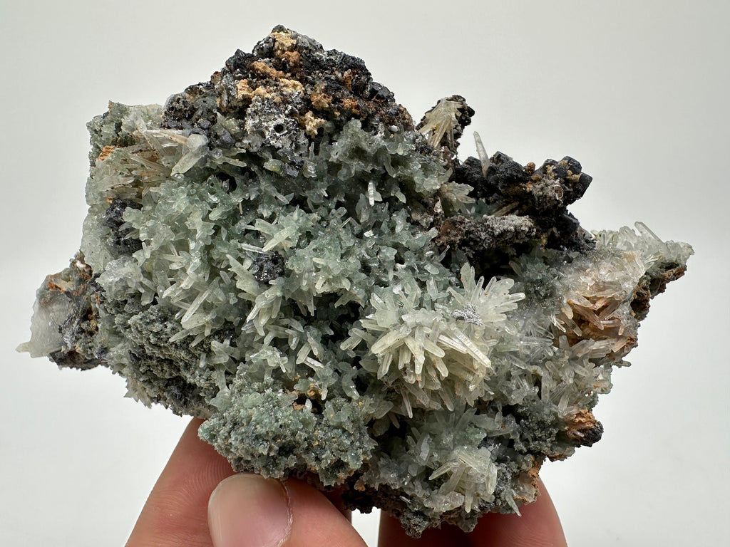 Chlorite Quartz Cluster: Bulgarian Mineral Specimen, Home Decor Stone