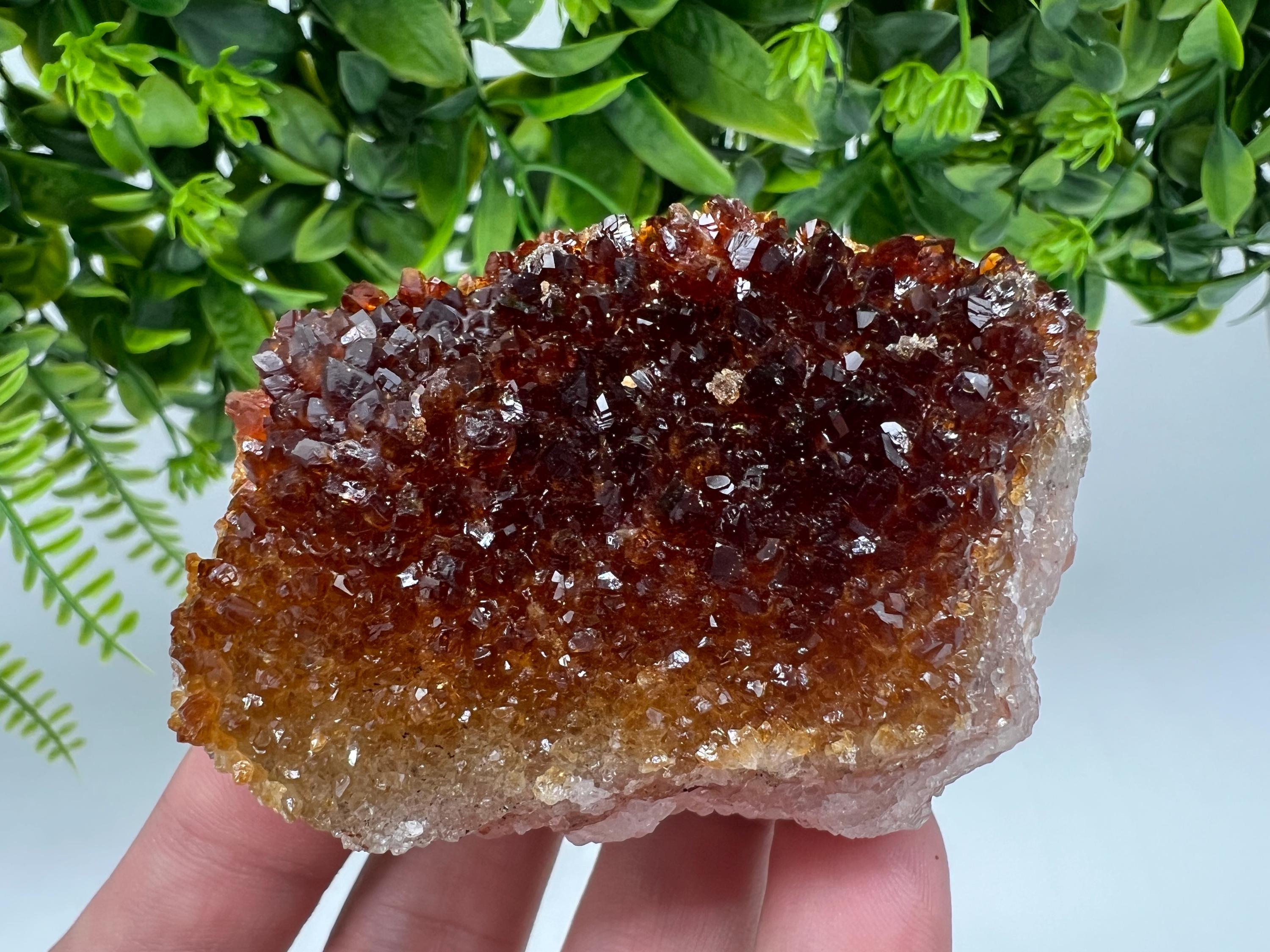 Citrine Crystal Cluster with Hematite Inclusions, Brazil