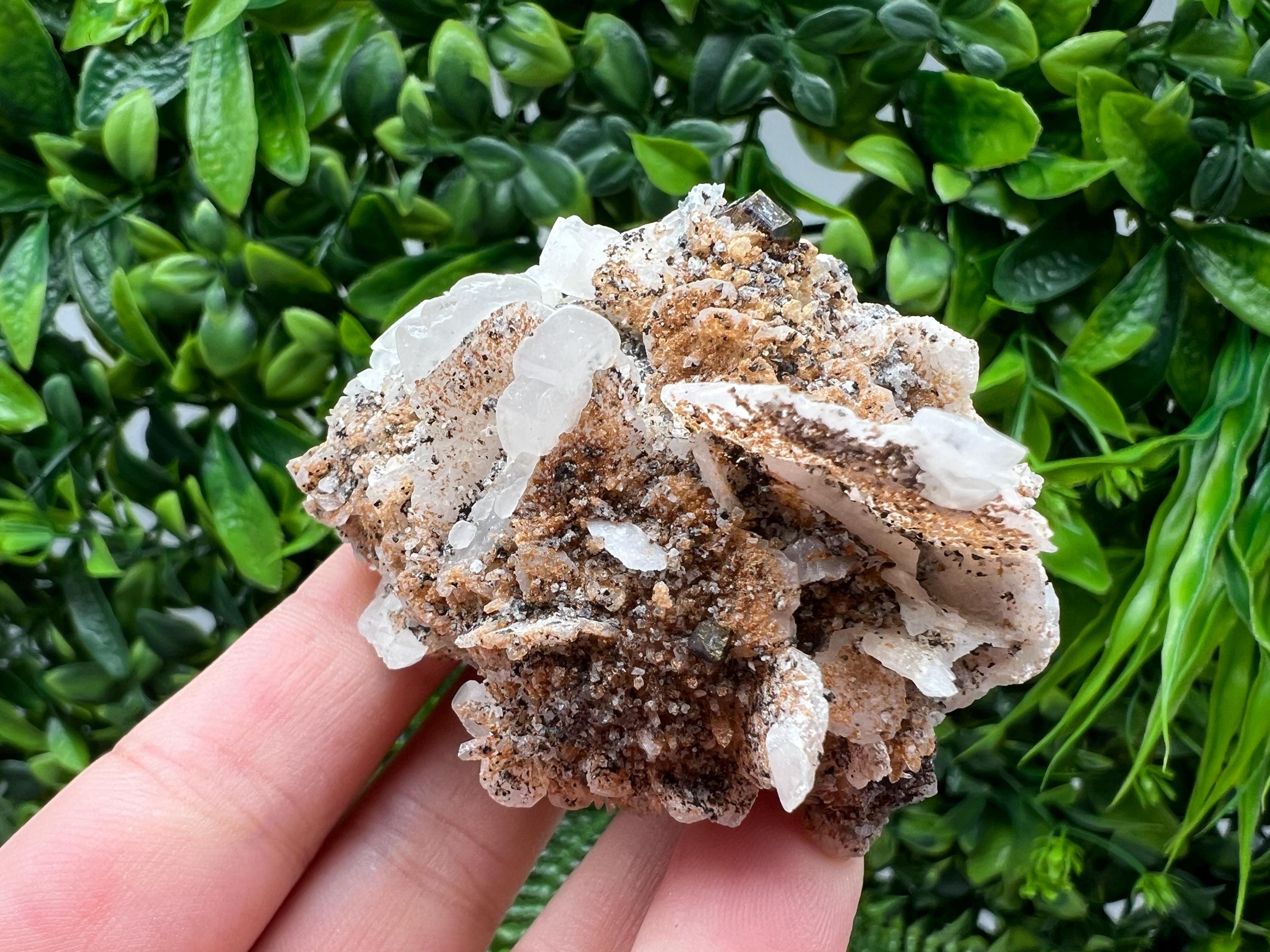 Rainbow Pyrite with Calcite, Borieva Bulgaria Crystal, Natural Mineral