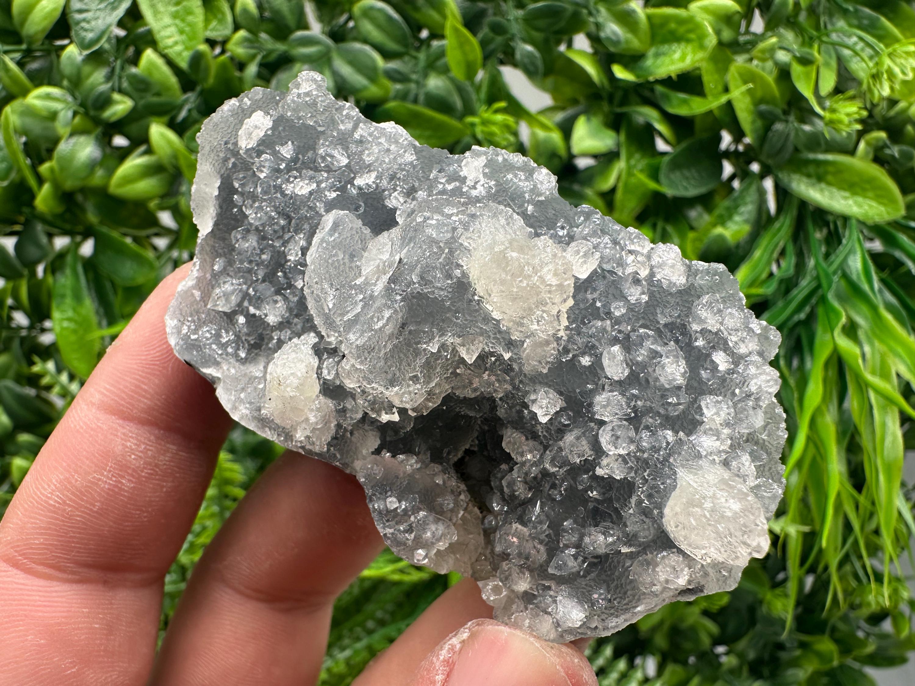 Apophyllite Stilbite on Chalcedony, India Crystal Specimen