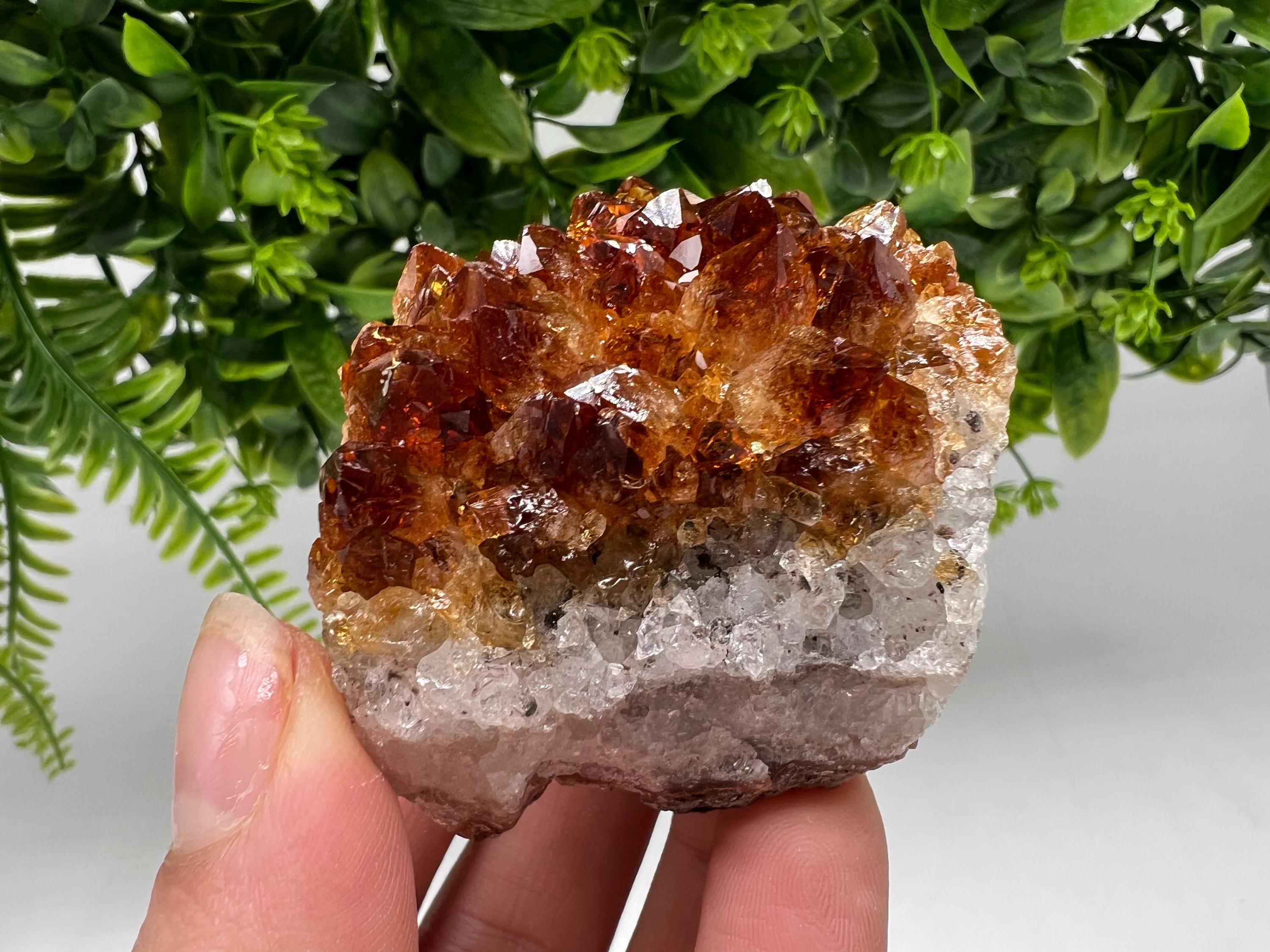 Citrine Crystal with Hematite Inclusions: Natural Phantom Cluster