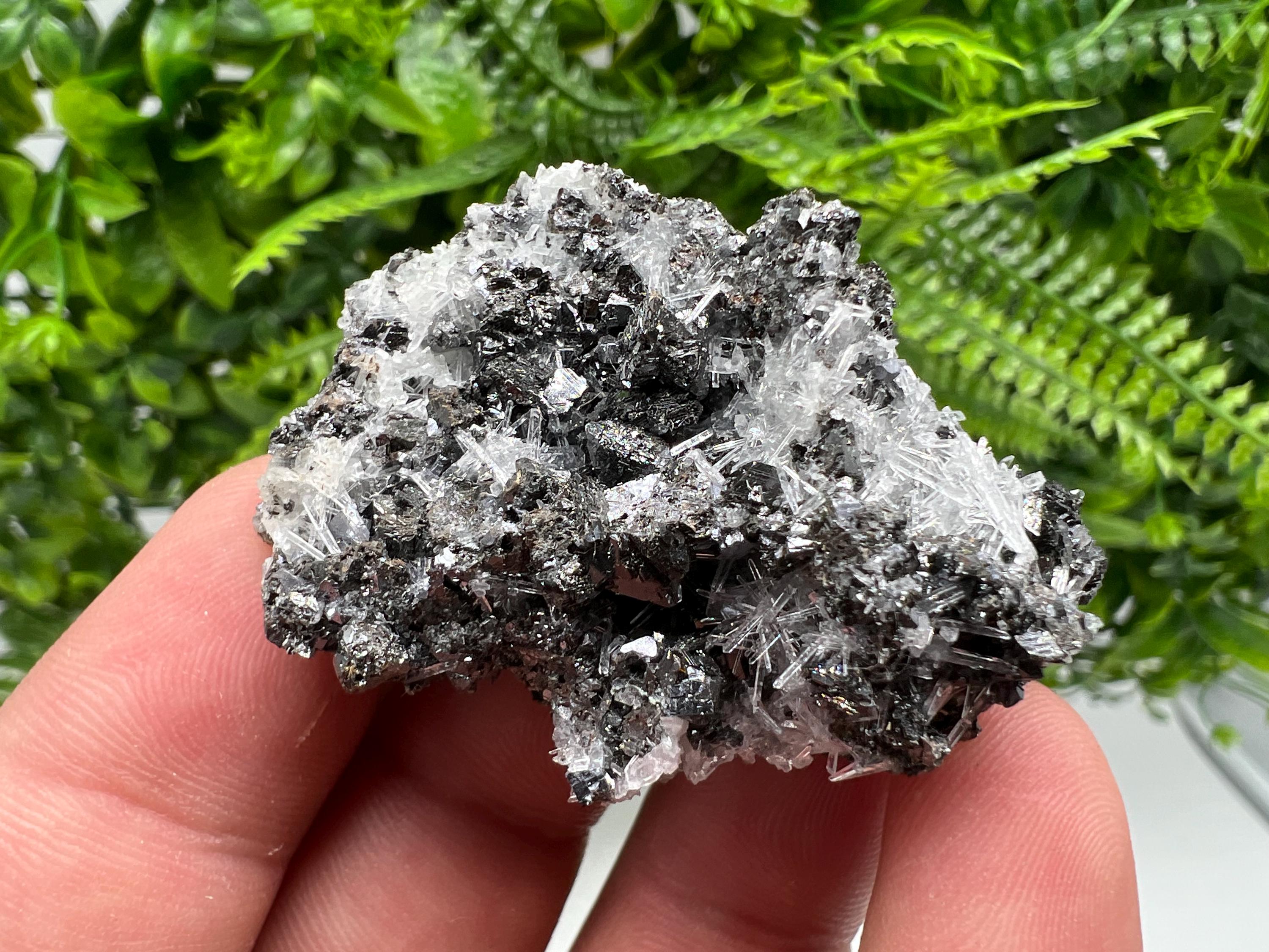 Calcite Sphalerite Galena on Quartz, Borieva Mine Mineral Specimen