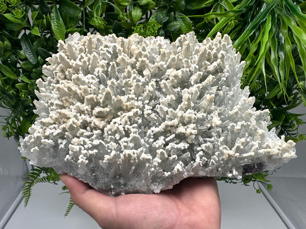 Quartz with Calcite Cluster: Krushev Dol Mine, Bulgaria