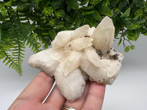 Calcite on Green Quartz: Rare Healing Crystal from Bulgaria