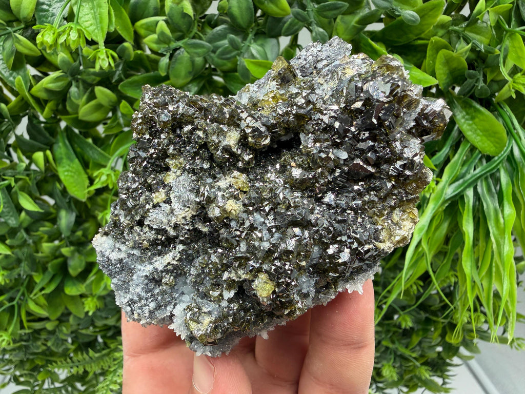 Sphalerite Cleiopfane on Quartz Mineral Specimen, Krushev Dol Mine, Bulgaria Home Decor Stone