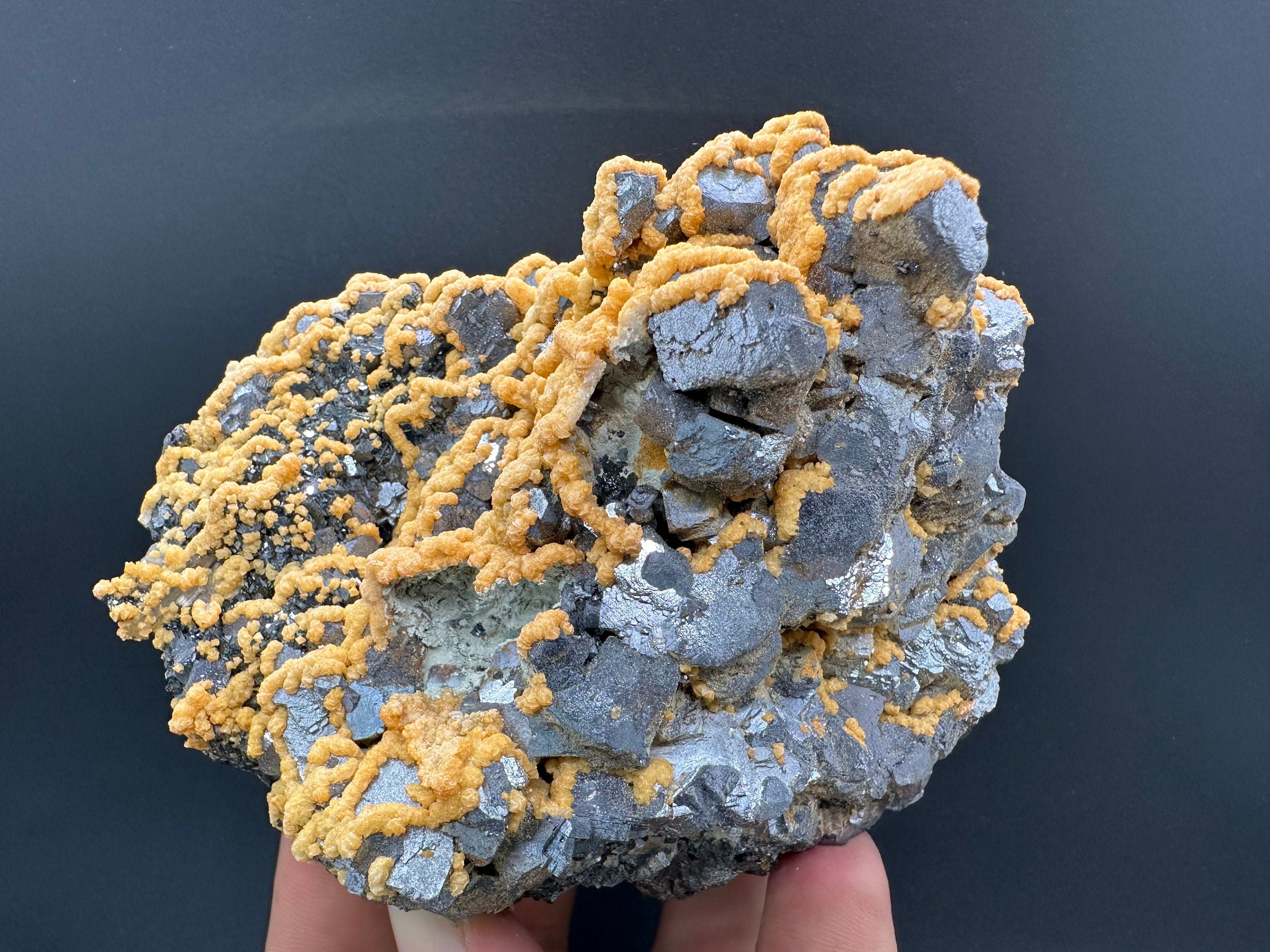 Calcite Dolomite on Galena Sphalerite: Bulgaria Crystal Souvenir