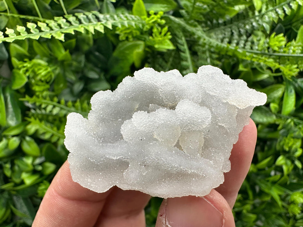 Blue Chalcedony Quartz with Chlorite Inclusions: Home Decor Crystal