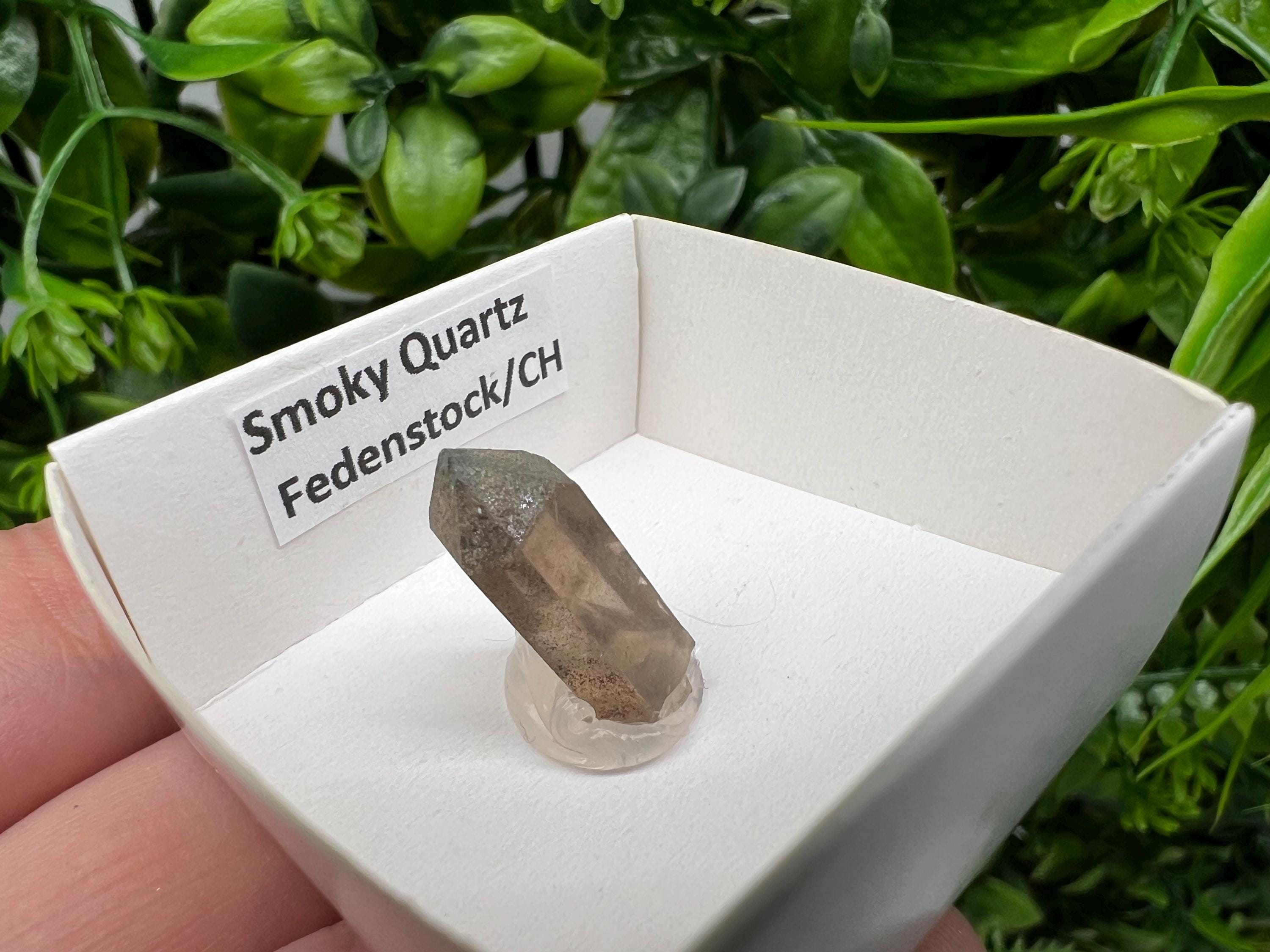 Rare Fedenstock Smoky Quartz Point, Swiss Mineral Specimen (20MM)