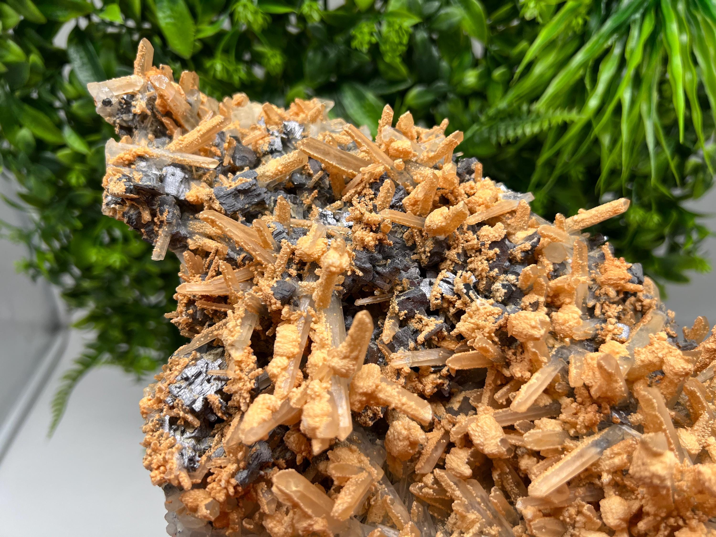 Collection Skeleral GALENA on Transparent Quartz whit Brown Calcite,natural,collectibles mineral specimen,home decor stone,gift,collection