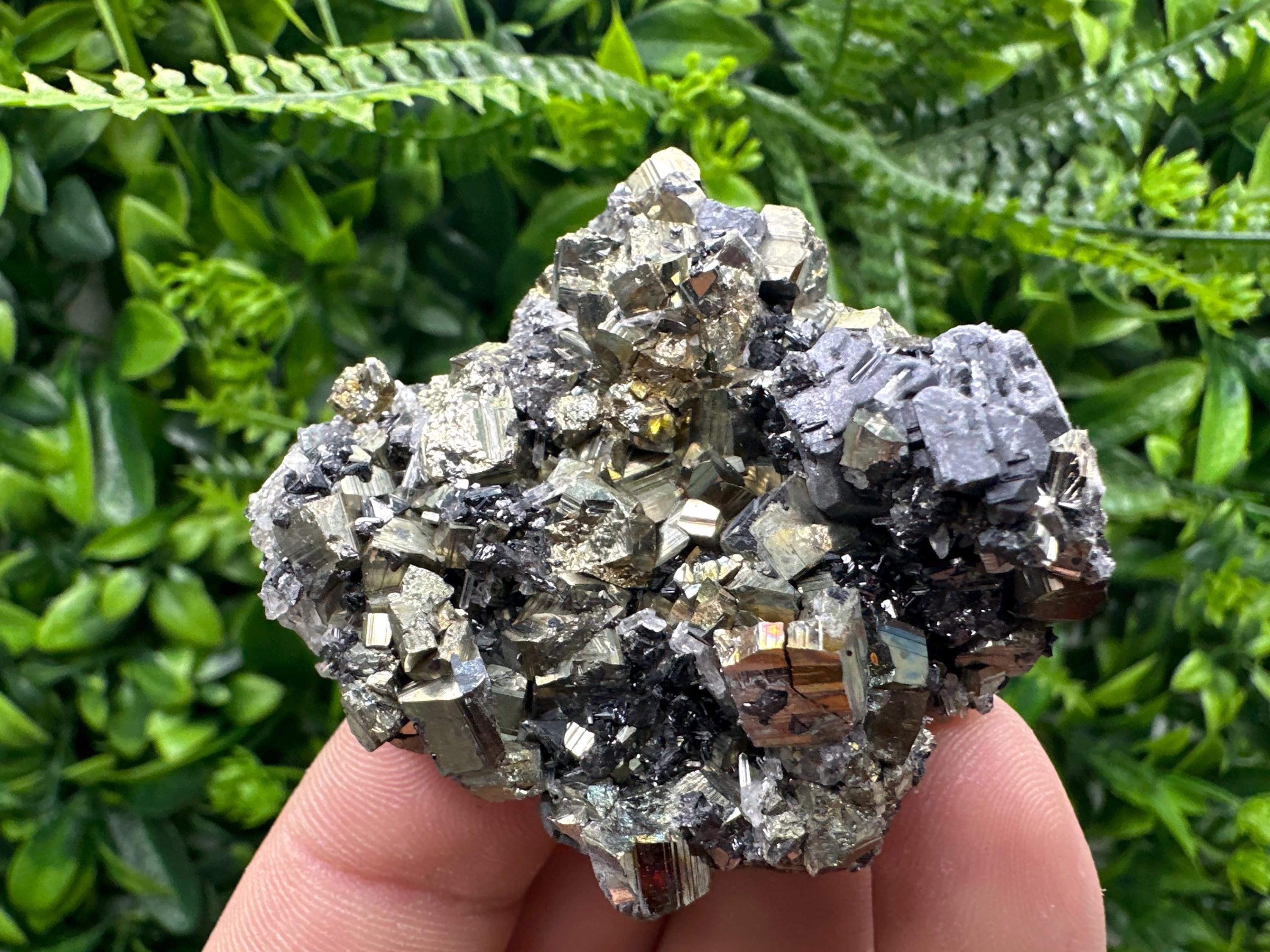 Pyrite on Quartz: Borieva Mine Crystal Home Decor (5/5.5/3cm)