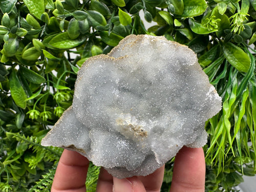 Blue Chalcedony Quartz with Chlorite Inclusions: Bulgarian Crystal Decor