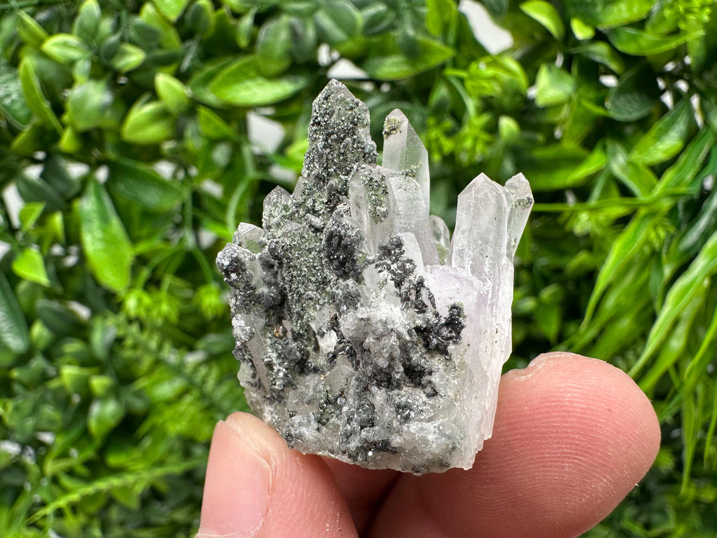 Amethyst Phantom Quartz with Chalcedony and Chlorite Inclusions