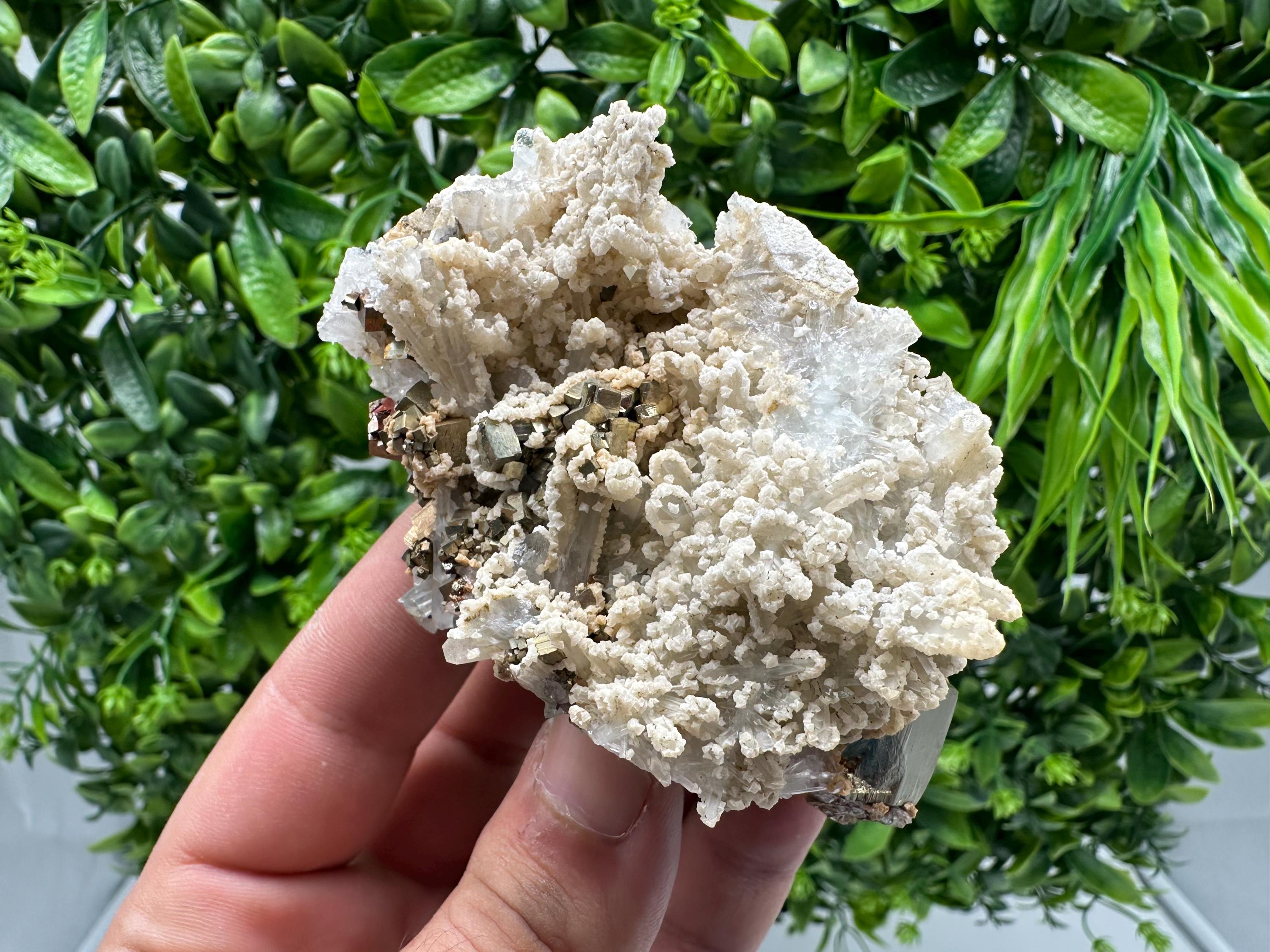 Wonderful Pyrite on Green Quartz,natural,collection mineral,gift,home decor stone,rare crystal,collection Borieva mine,Madan,Bulgaria
