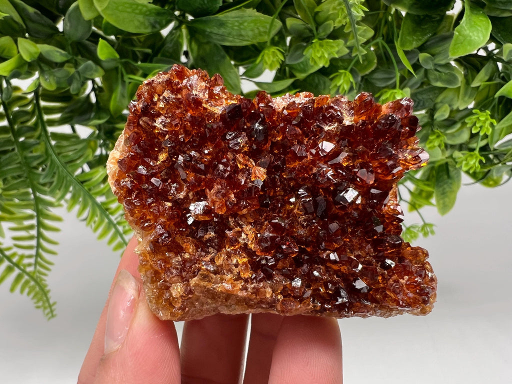 Citrine Crystal with Hematite Inclusions: Natural Phantom Cluster