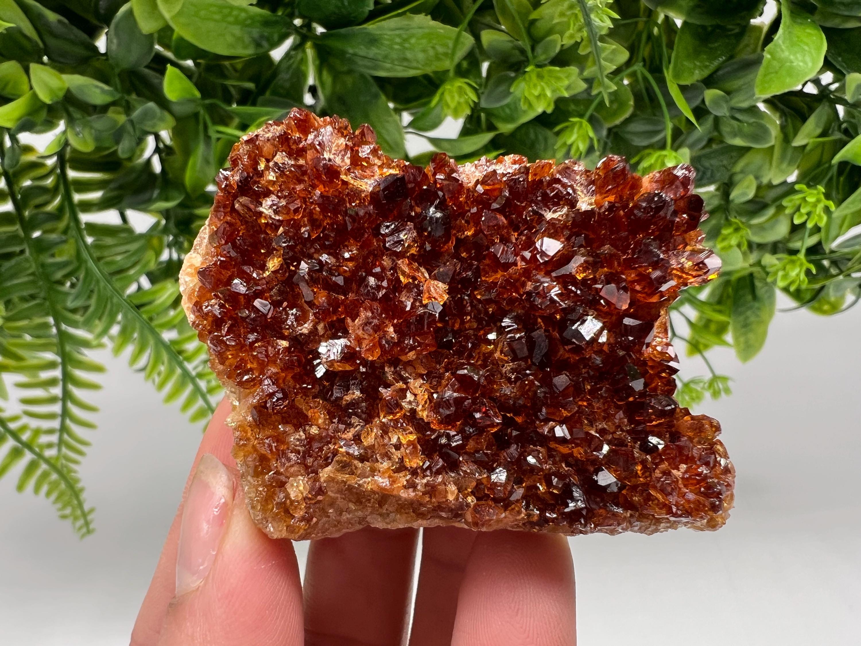 Citrine Crystal with Hematite Inclusions: Natural Phantom Cluster