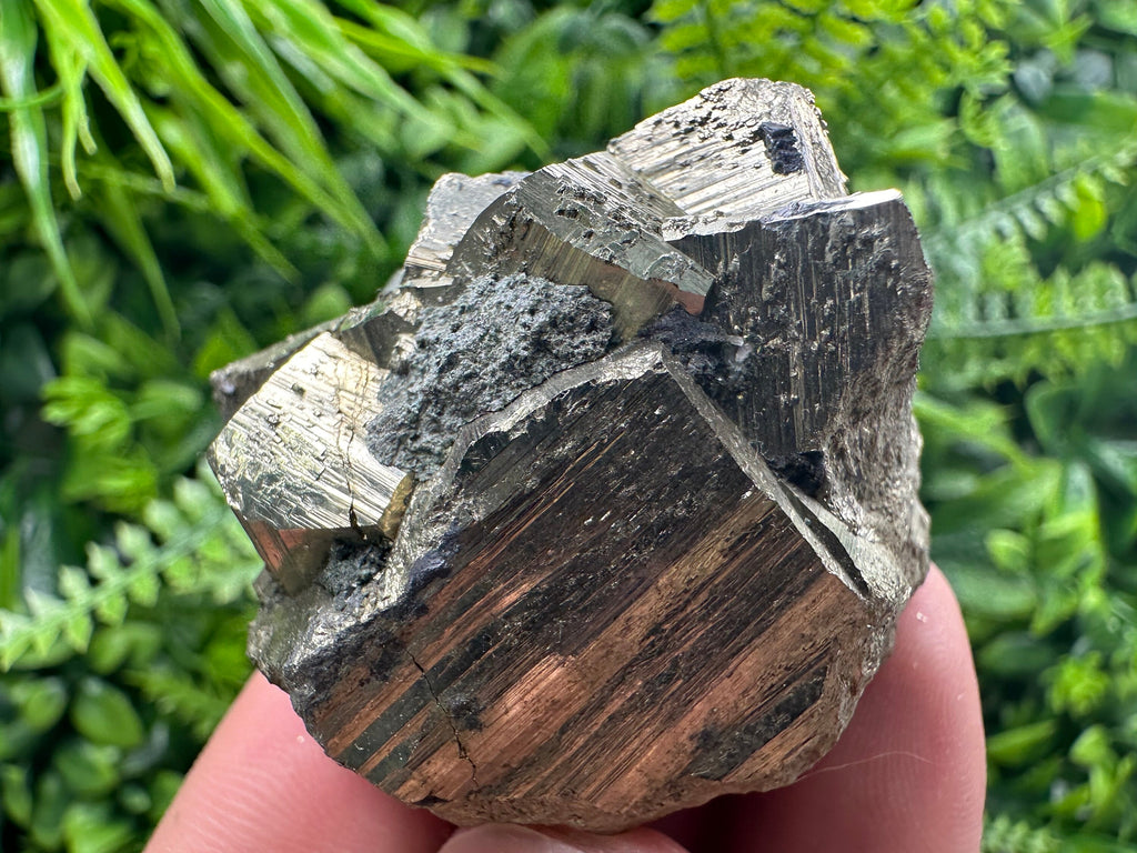 Rare Double Sided Pyrite Cluster with Hematite