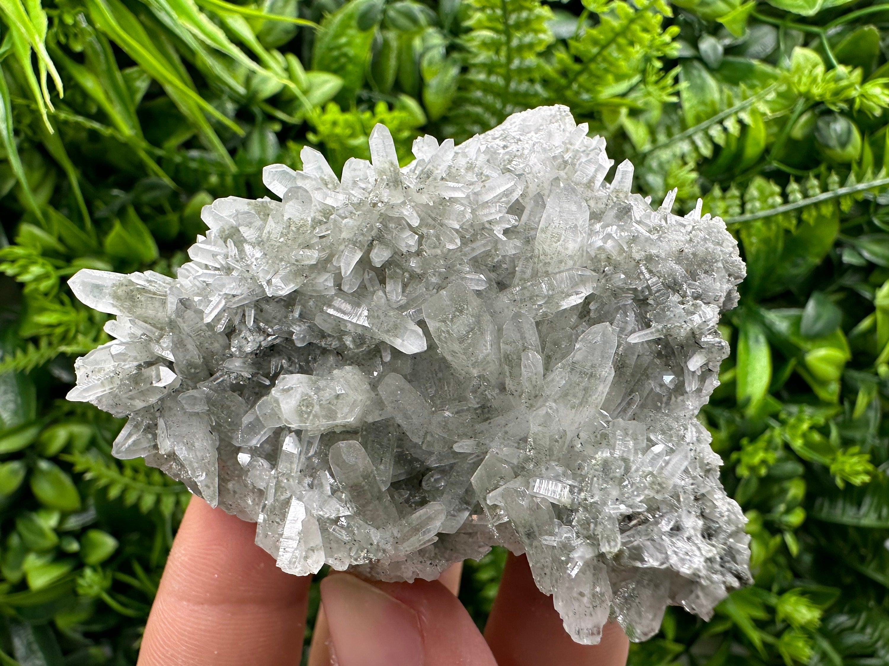 Chlorite Quartz Cluster, Borieva Mine Mineral Specimen, Bulgaria