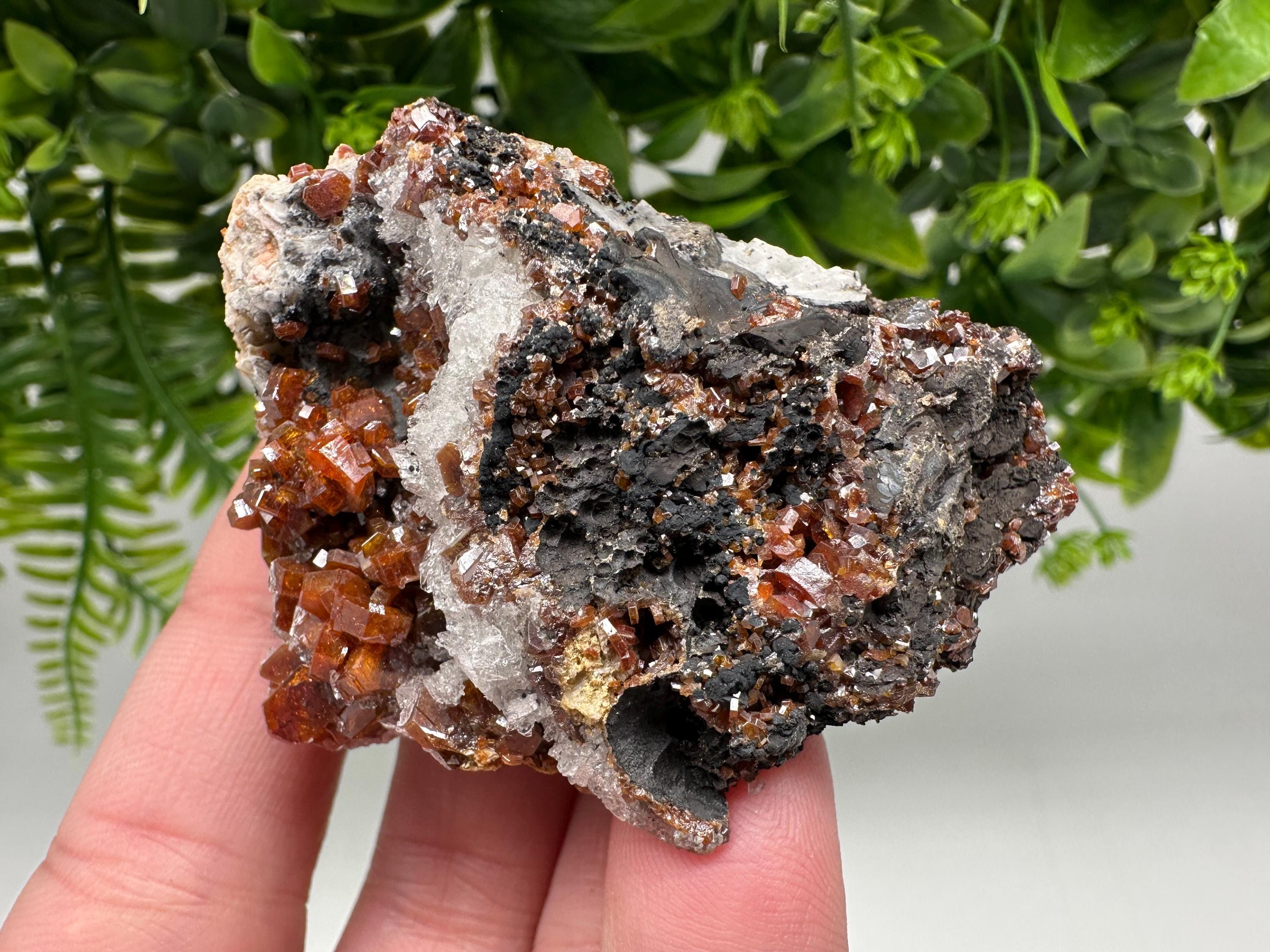 Red Vanadinite on Barite from Marocco,crystal minerals Speciment cluster Vanadinite crystal Vanadinite Geology Vanadinite cluster minerals