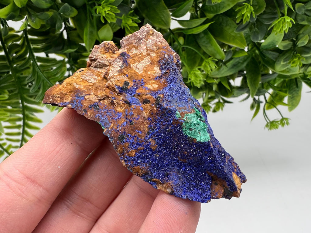 Azurite Malachite Mineral Specimen: Moroccan Blue-Green Crystal, Collector Stone