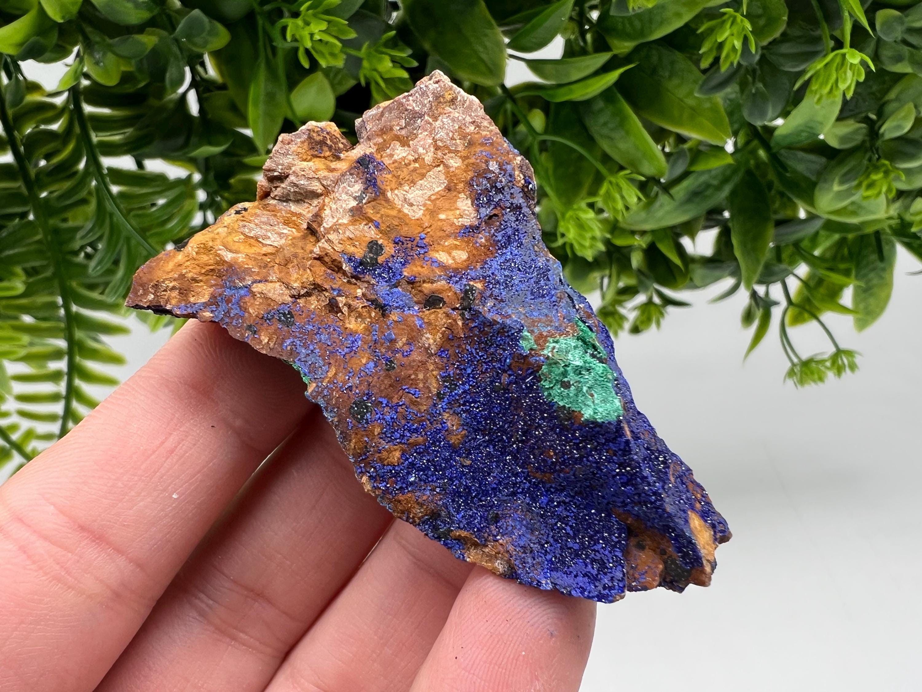 Azurite Malachite Mineral Specimen: Moroccan Blue-Green Crystal, Collector Stone