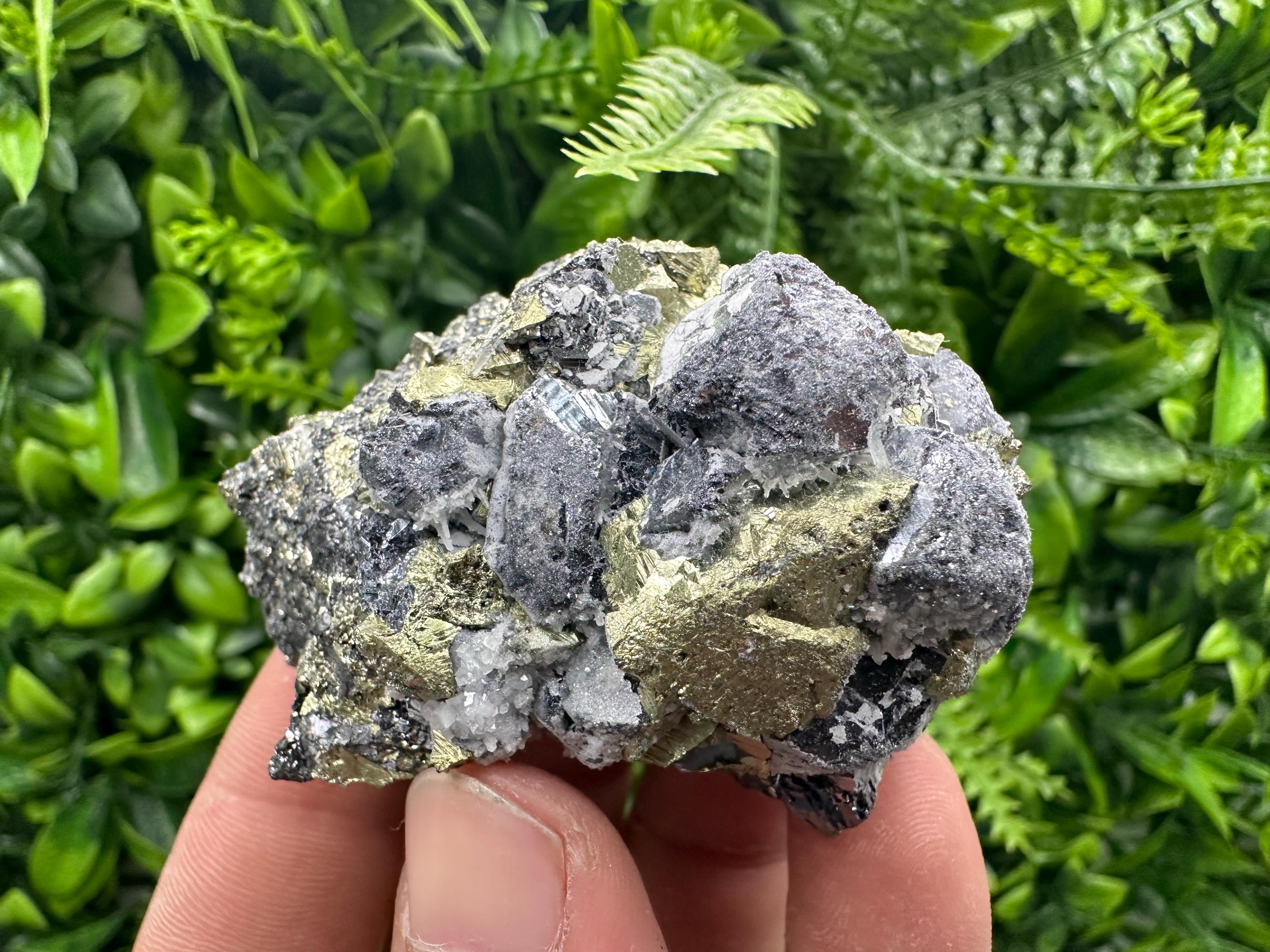 Chalcopyrite with Galena Mineral Specimen: Krushev Dol Mine, Bulgaria