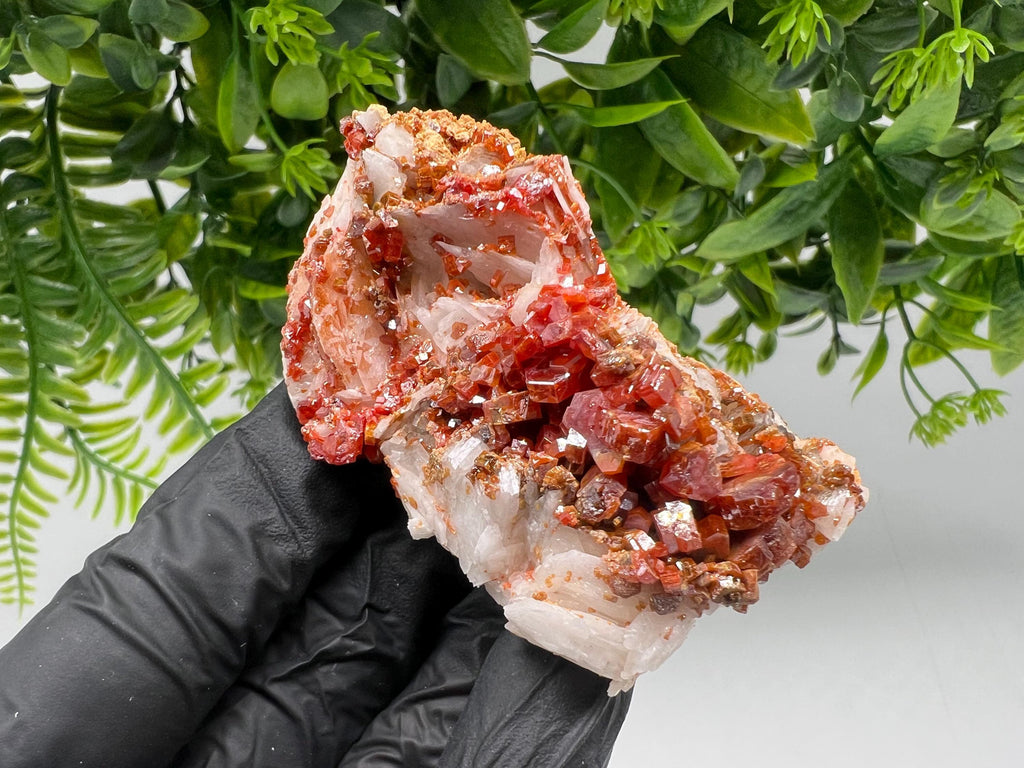 Red Vanadinite on Barite from Marocco,crystal minerals Speciment cluster Vanadinite crystal Vanadinite Geology Vanadinite cluster minerals