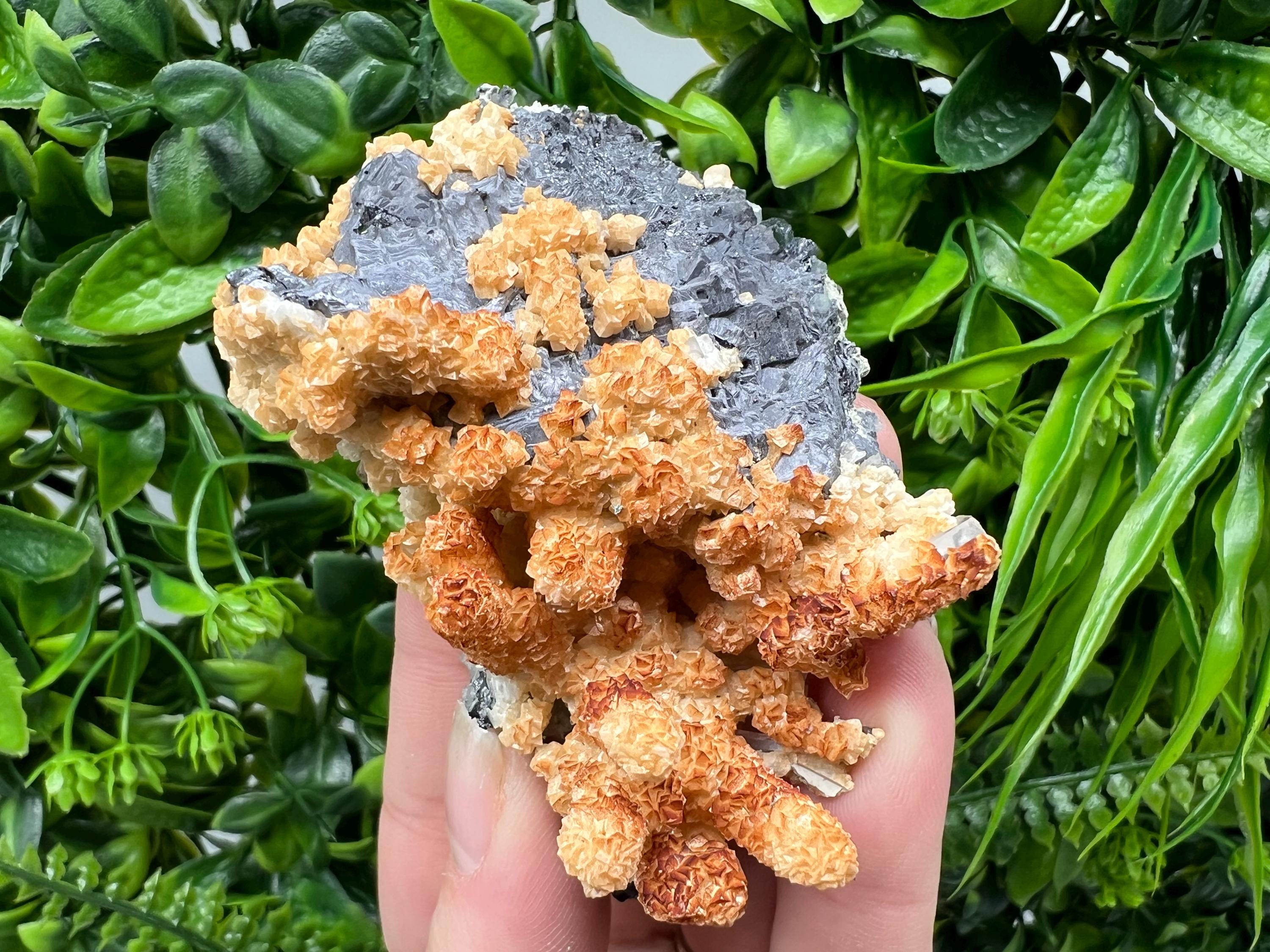 Spinel Law Galena, Quartz, Calcite Mineral Specimen, Home Decor Stone