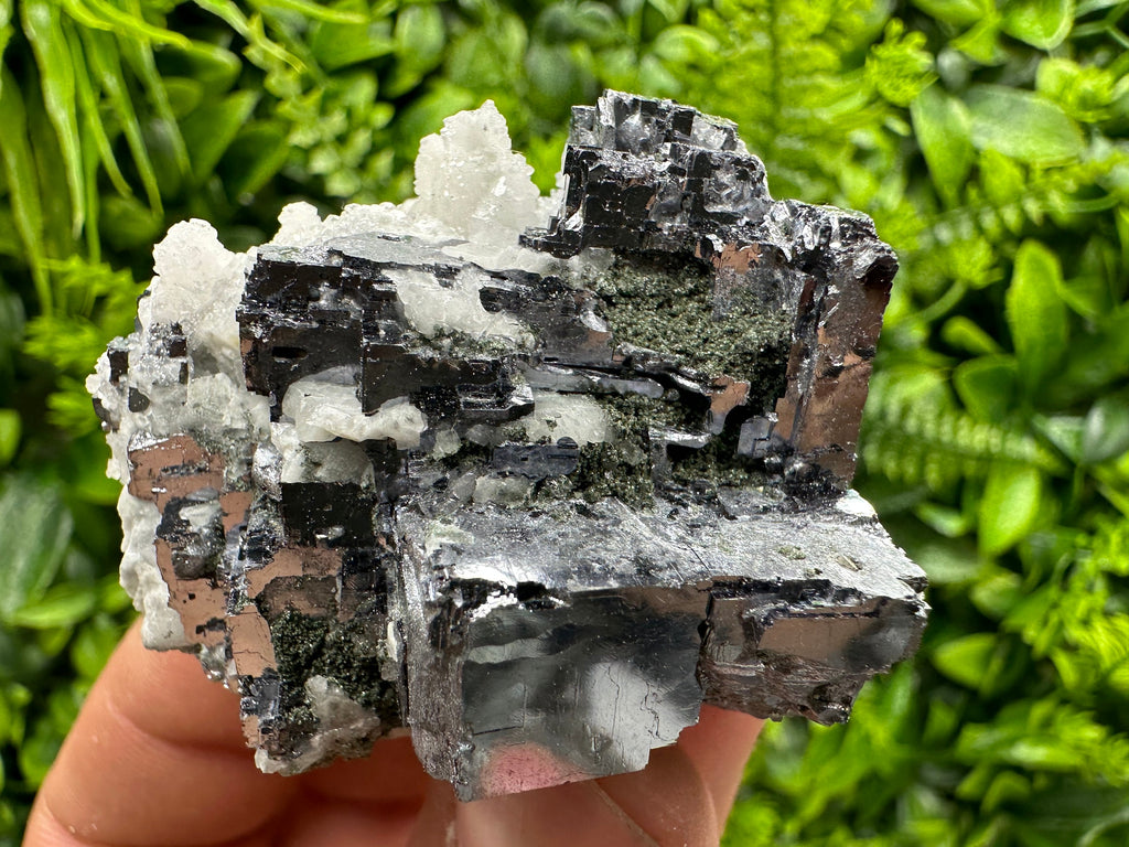 Skeletal Galena, Pyrite, Calcite Mineral Specimen, Bulgaria