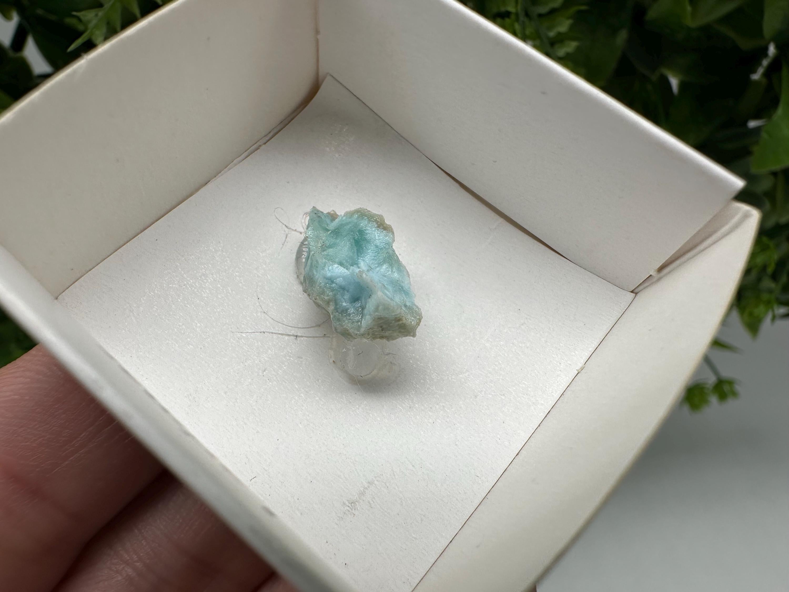 Rare Raw Larimar Specimen: Dominican Republic Crystal BOX 4/4 cm
