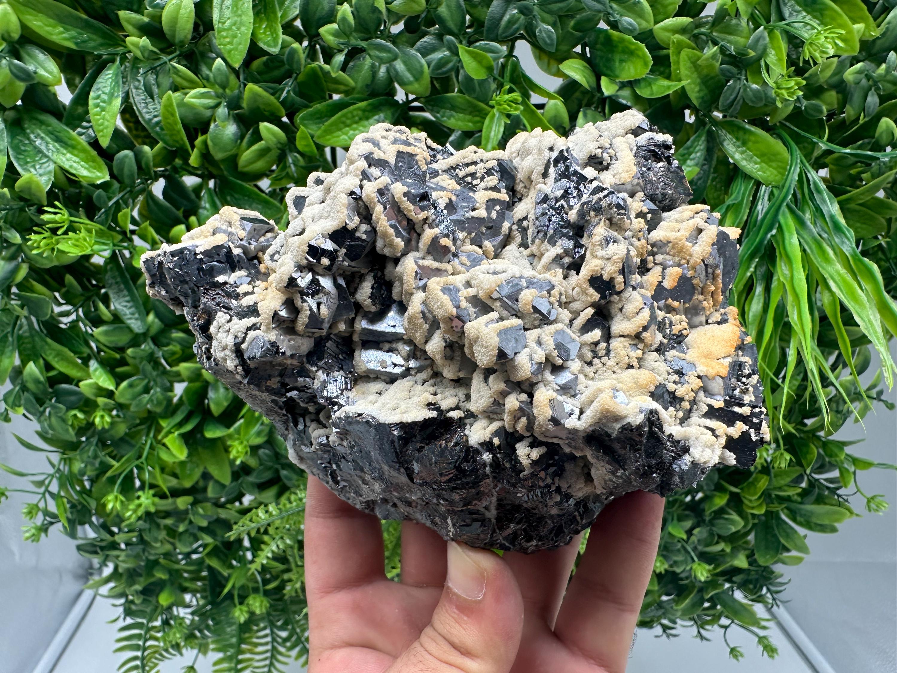 Skeletal Galena with Dolomite: Krushev Dol Mine, Bulgaria