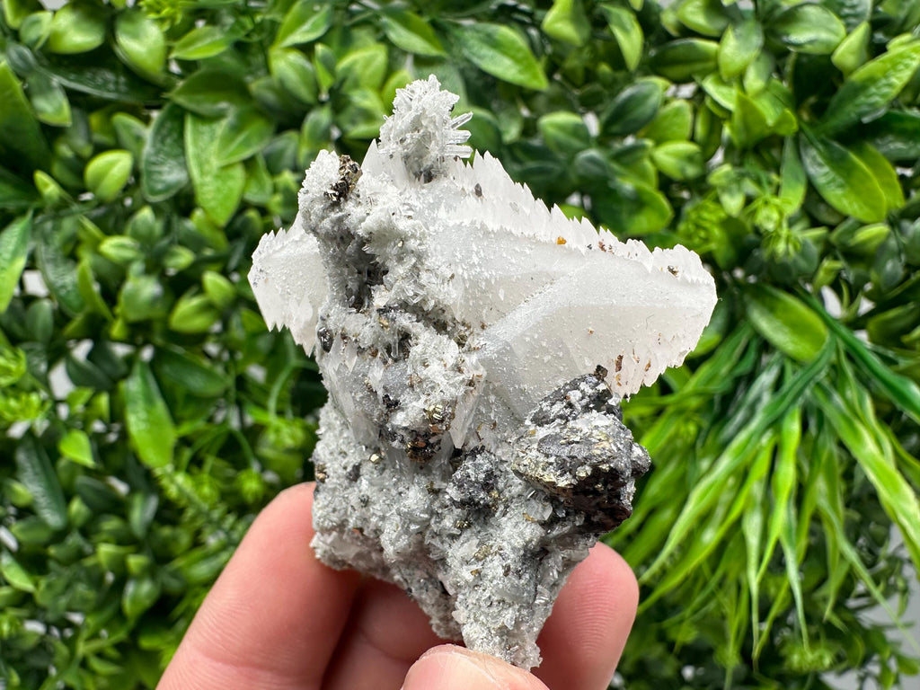 UV Calcite, Pyrite, Chlorite Mineral Specimen, Borieva Mine, Bulgaria