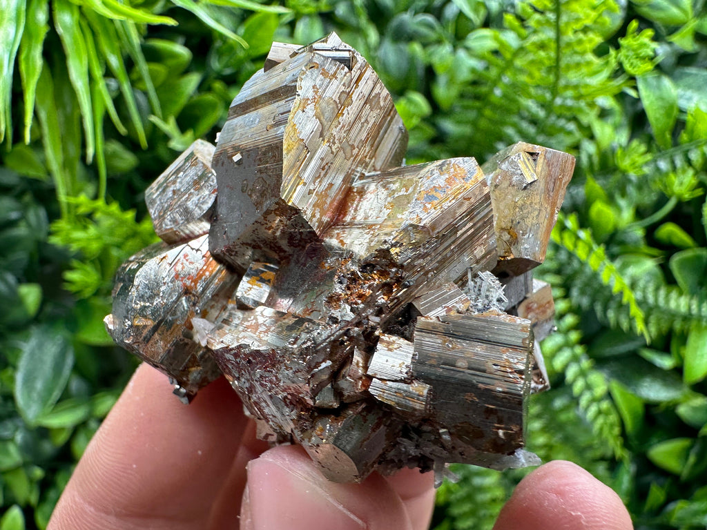 Double Sided Pyrite Cluster with Hematite, Madan Bulgaria